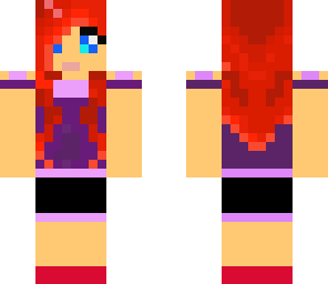 red head in purple