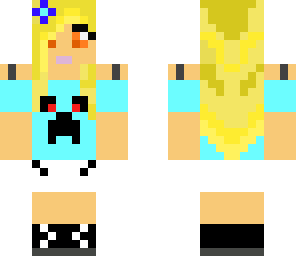 blonde light blue creeper girl