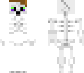 skeleton with hair