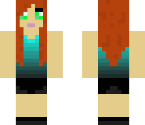ginger red head with teal shirt