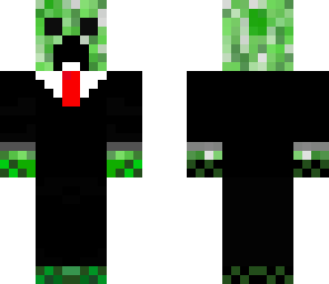 creeper in a tux with headphones