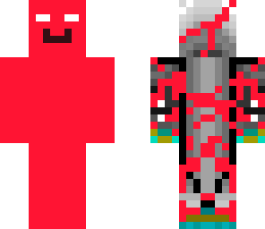 bloody guy with herobrine face