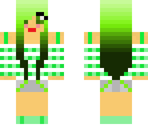 green with red lips