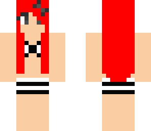 red haired girl in bikini