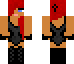 3mia red hair n black outfit