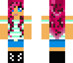 brunette with pink highlights