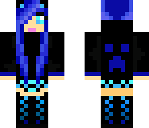 blue creeper hoodie girl