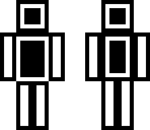 white on black