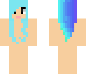 cyan girl hair