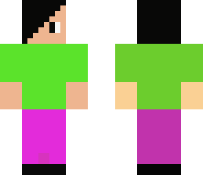 green and purple man