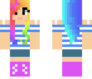 cute rainbow hair girl