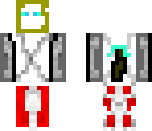 my skin assain with glowing eyes and a pickaxe