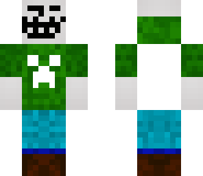 troll with creeper herobrine on shirt