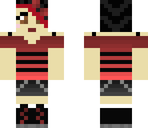 red and black goth chick