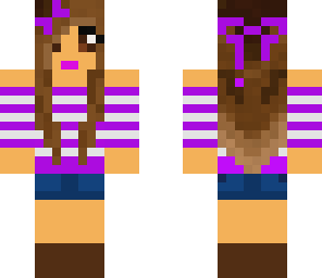 cute purple striped girl