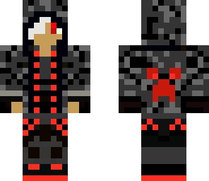 hoody with red eyes and white hair