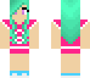 blue haired volleyball player