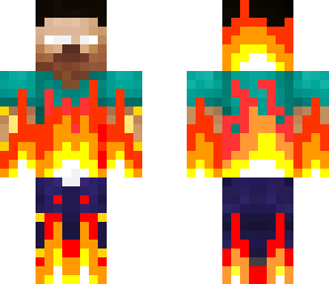 herobrine on fire