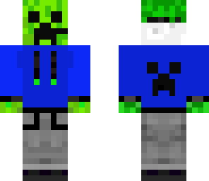 crepper in blue sweater