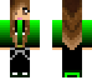 green tenager girl