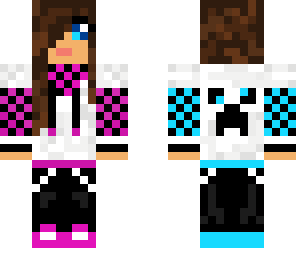 purple and blue creeper girl