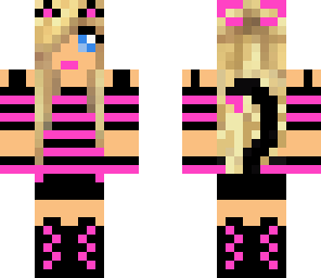 blonde pink cat girl