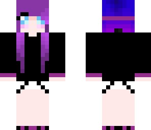 scene girl with purple blue hair