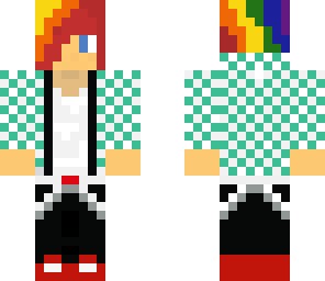rainbow hair boy with headphones