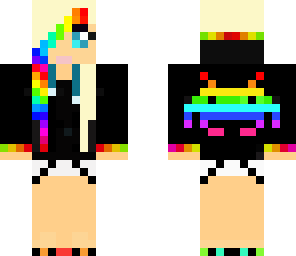 rainbow space invader girl