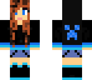 girl in blue creeper hoodie