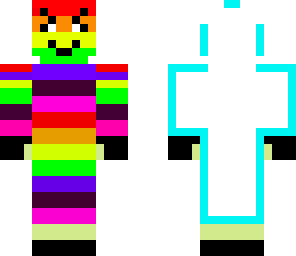 super evil rainbow man costume with pupils