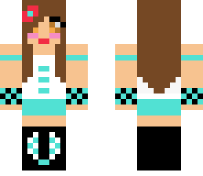 cute teal checkered girl