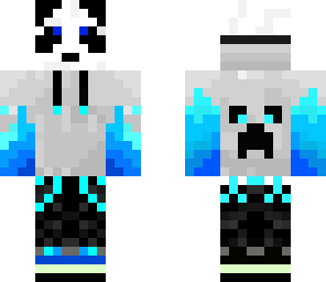 blue fire hoodie panda