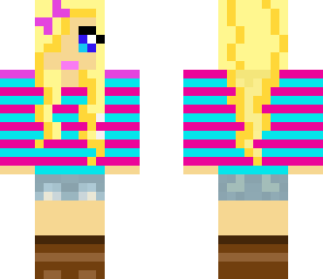 blue and pink girl