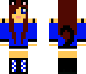 brown hair with blue off shoulder