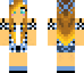 blond hair blue neko