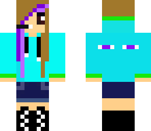 green and blue ender girl