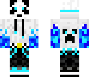 blue fire hoodie panda