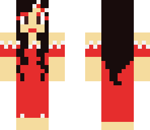 girl in red and white dress