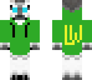 lonewolf in green hodie with strings