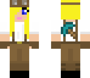 miner girl with goggles on  blondie