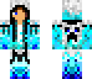 blue fireguy with creeper
