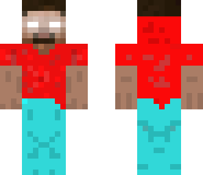 herobrine in a red hoodie
