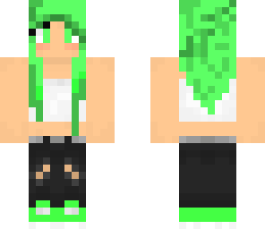 green haird girl