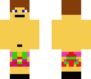 boy with fruit salad shorts