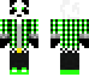 green plaid panda
