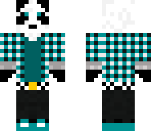 teal plaid panda
