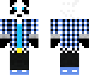 light blue plaid panda