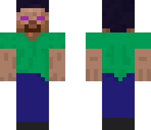 enchanted steve with green shirt