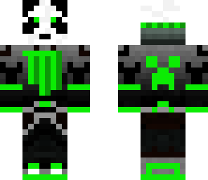 panda in green hoodie